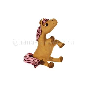 Лошадка с розовой гривой и хвостом 